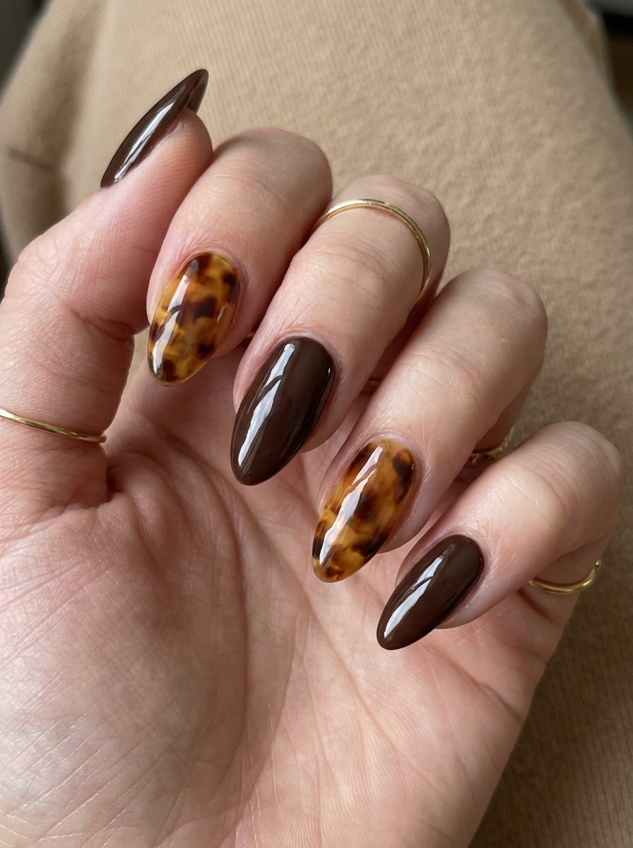 Tortoise Shell Brown Nails – gepflegte Nagelidee 2026